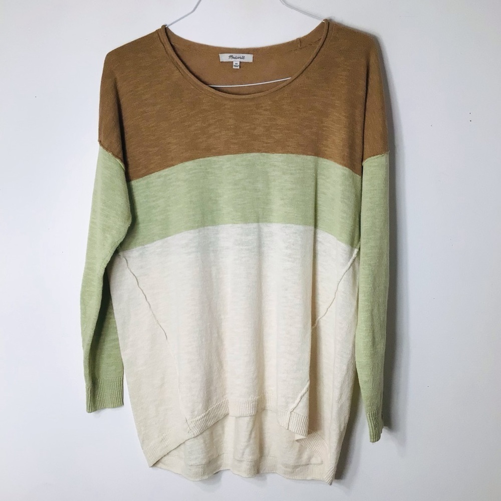 MADEWELL sweater women xs linen stripe
